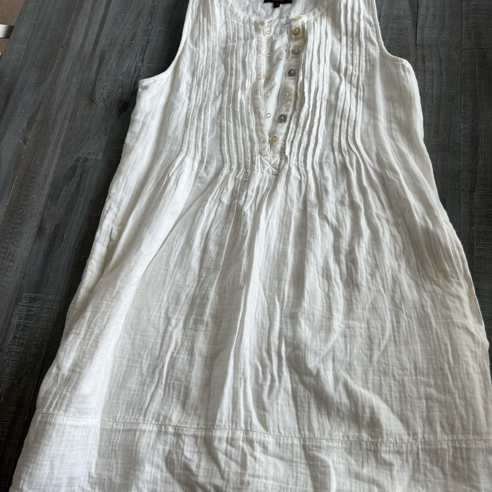 Quince Ivory Button-Front Dress